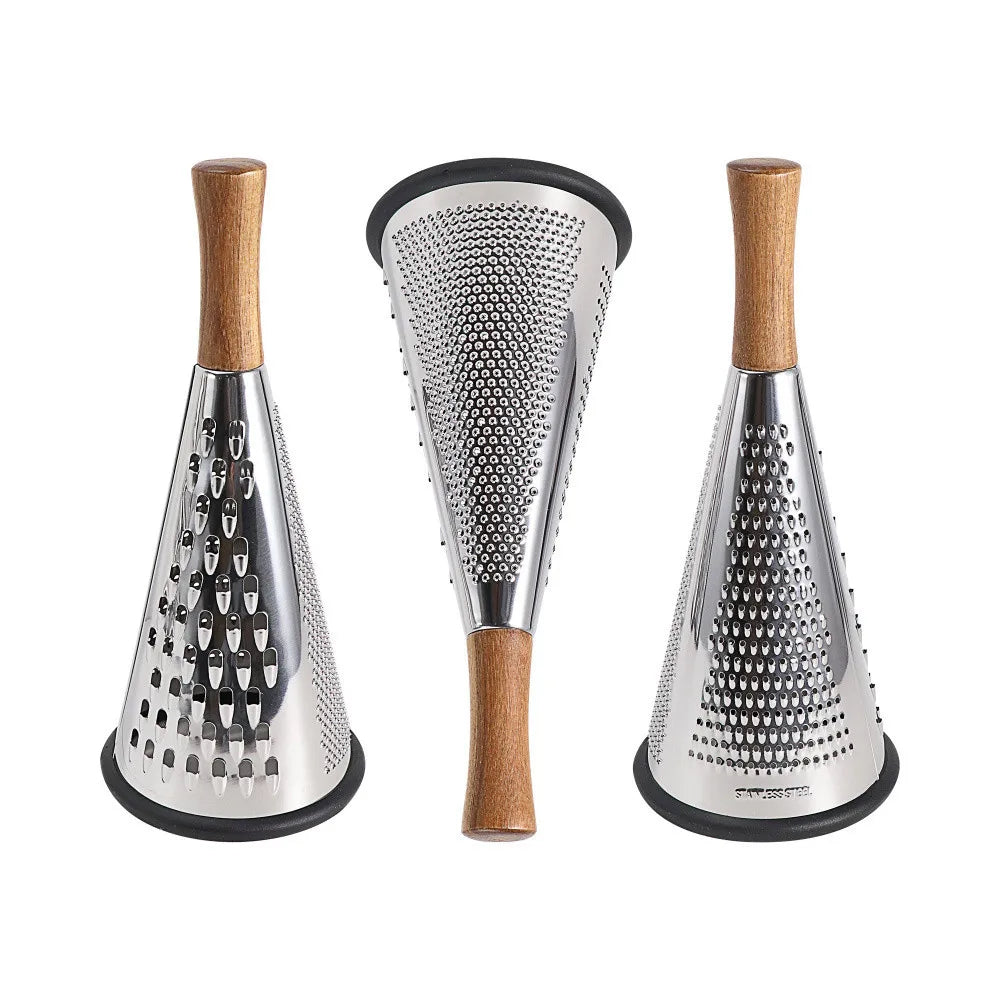 Luxury Chef Stainless Steel Cone Grater With Wood Handle