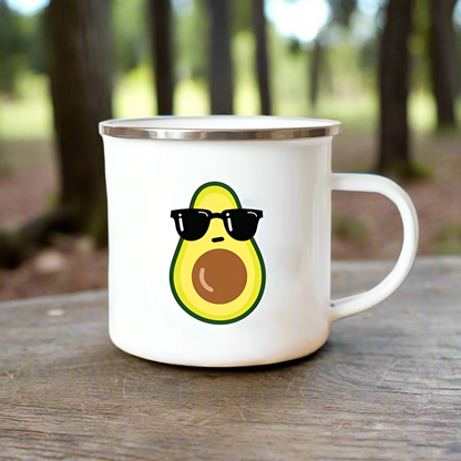 Adorable Avocado Stainless Steel Enamel Camp Mugs