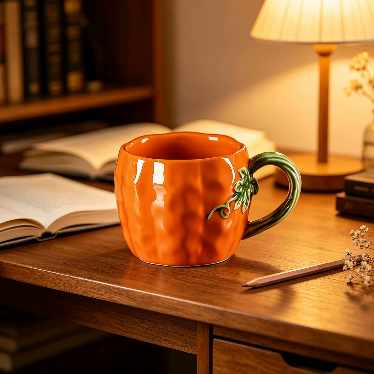Ceramic Pumpkin Coffee Mug Tea Cup Enchanted Pumpkin Dishes For Cozy Season
