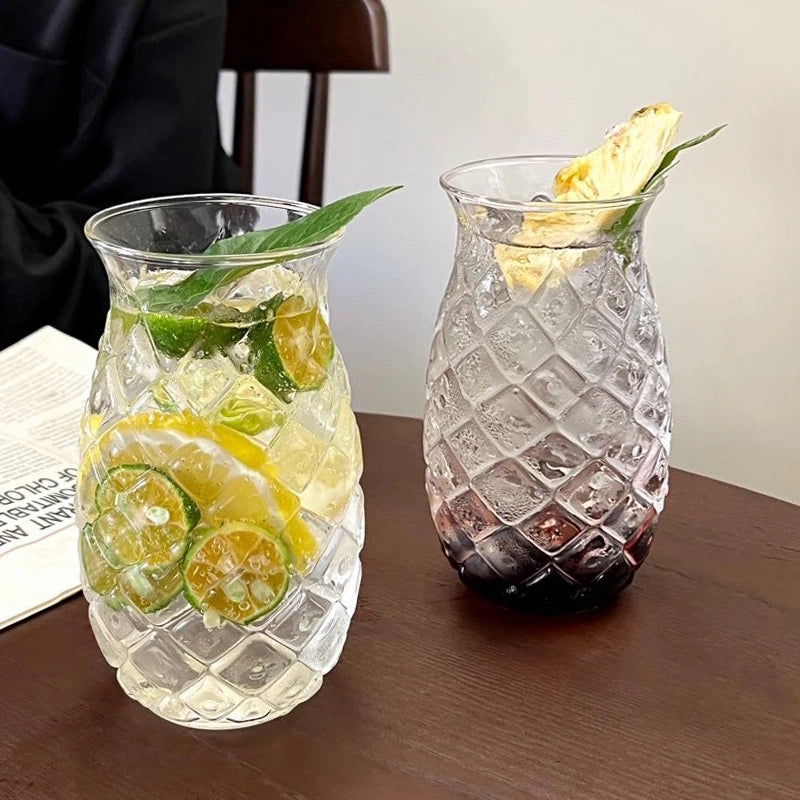 Drinking Glasses Shaped Like Pineapple Tropical Drinkware