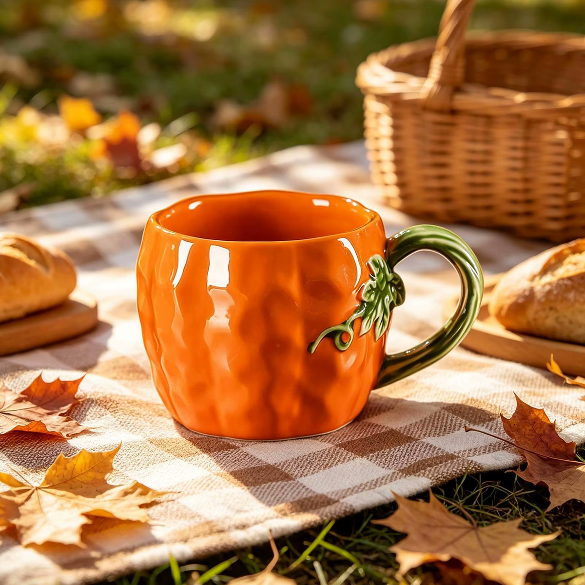 Fall Picnic Pumpkin Pottery Drinkware For Autumn Style Enchanted Pumpkin Cup