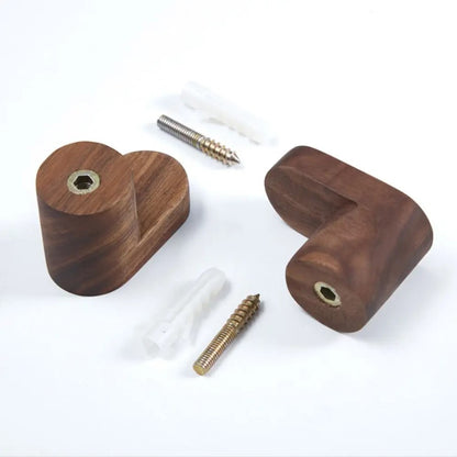 Hardware Screw And Walnut Wood Wall Hooks For Easy Wall Mounted Hook Installation
