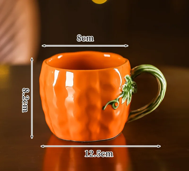 Mug A Enchanted Pumpkin Shaped Ceramic Cup Pumpkin Mug Size Measurements