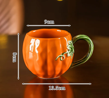 Mug B Enchanted Pumpkin Shaped Ceramic Cup Pumpkin Mug Size Measurements