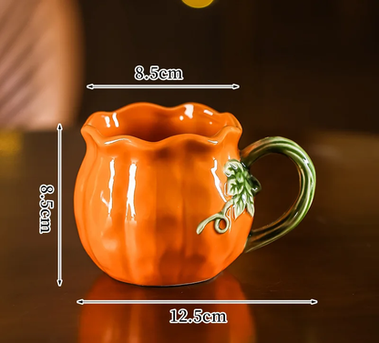 Mug C Enchanted Pumpkin Shaped Ceramic Cup Pumpkin Mug Size Measurements