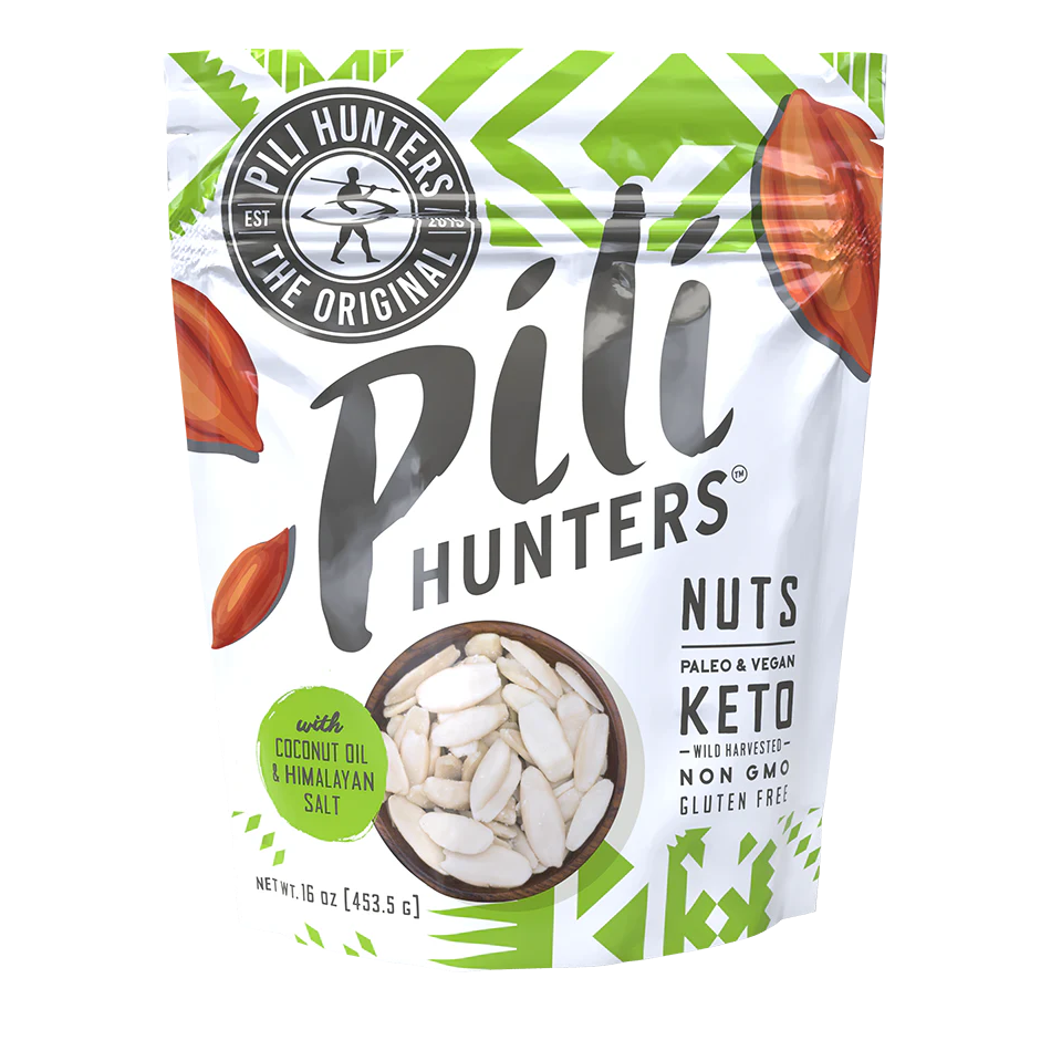 Pili Hunters Nuts With Coconut Oil & Himalayan Salt 16oz 1lb Bag