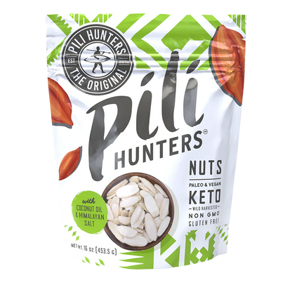 Pili Hunters Nuts With Coconut Oil & Himalayan Salt 16oz 1lb Bag