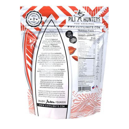 The Original Pili Hunters Nuts With Spicy Labuyo Chili Four Ingredients Pili Nut Nutrition Facts