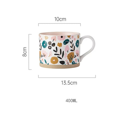 Posies Pattern Adorable Florals Ceramic Mug Size Measurements Cup With Cute Flower Design