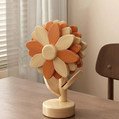 Pumpkin Scone Color Trivet Flower Orange Beige Wood Functional Decor On Table