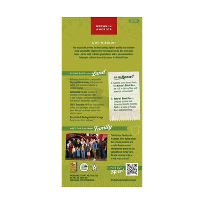 Eco-Friendly Ralston Farms Purple Red And Brown Rice Blend Recyclable Carton With Easy Open Easy Pour Spout