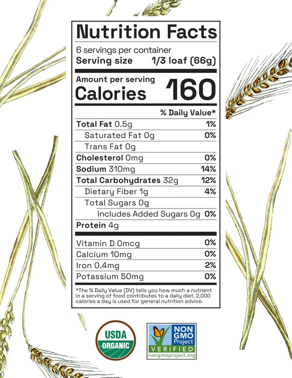 The Essential Baking Company Organic French Demi Bread Nutrition Facts Non-GMO