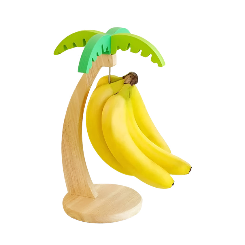 Tropical Palm Tree Wood Countertop Banana Hanger