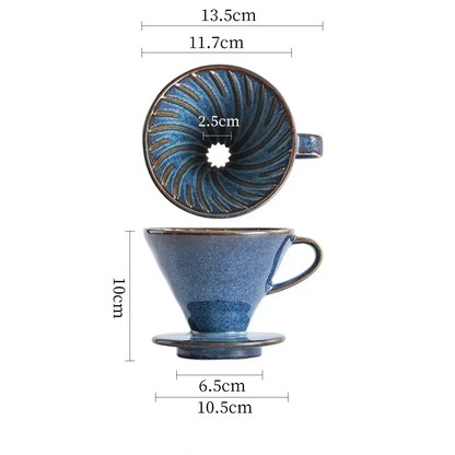 Oceanside Pour Over Coffee Brewing Large Ceramic Cone