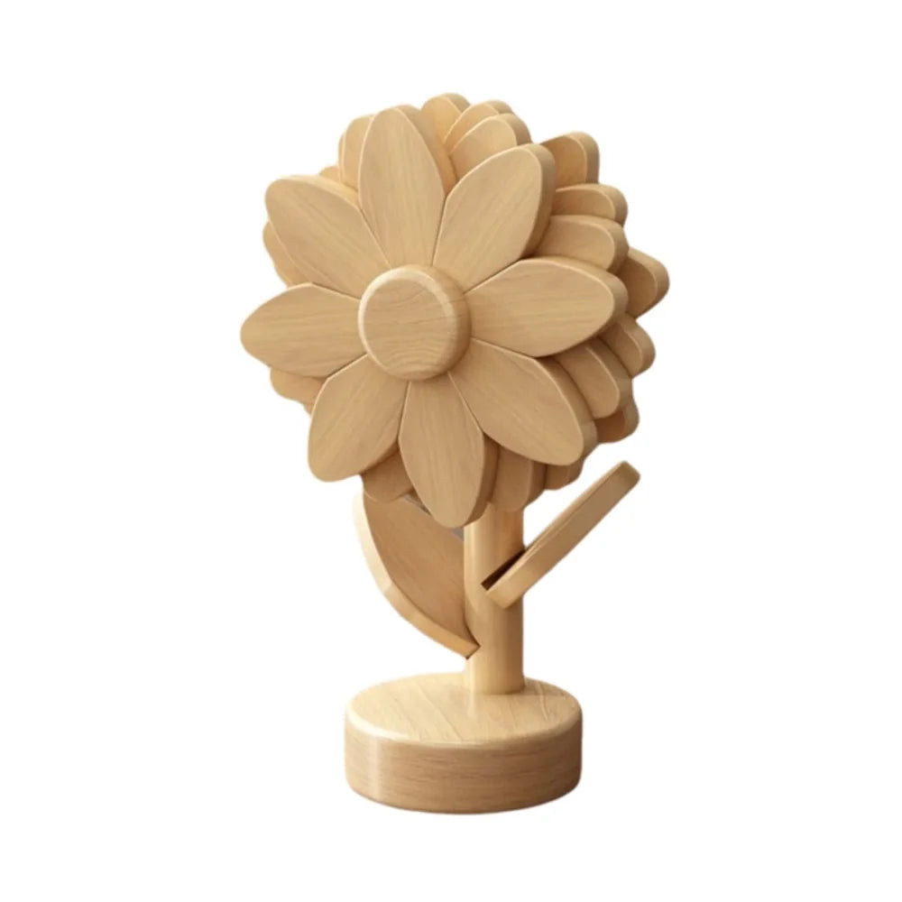 Biscuit Wood Hot Pad Trivet Flower Beige
