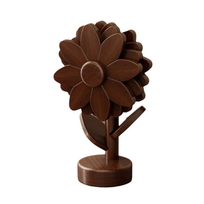 Brownie Wood Hot Pad Trivet Flower Brown