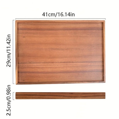 Modern Luxury Wood Rectangle Tray Size F With Recessed Handles