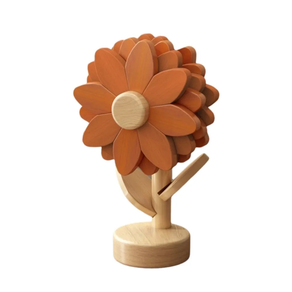 Pumpkin Muffin Wood Hot Pad Trivet Flower Orange