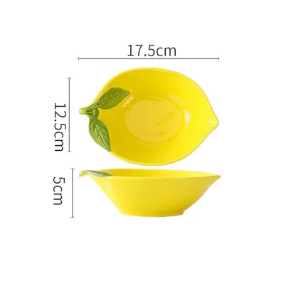 Yellow Lemon Bowl Bright Lemon Shaped Ceramic Decorative Serveware