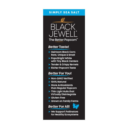 Simply Sea Salt Pre-Popped Popcorn Made From Delicious Heritage Black Corn