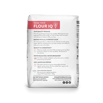 2 Pound Bag Organic King Arthur All-Purpose Flour Never Bleached Never Bromated