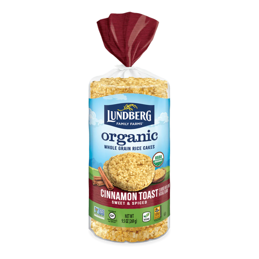 Lundberg Family Farms Organic Brown Rice Cakes Cinnamon Toast 9.5oz