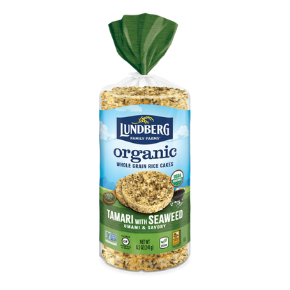 Lundberg Family Farms Organic Brown Rice Cakes Tamari With Seaweed 8.5oz